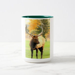 Männlicher Elch mit Zunge Zweifarbige Tasse