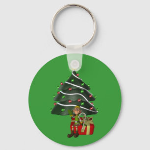 Männlicher Elf Weihnachtsbaum Holiday Schlüsselanh Schlüsselanhänger