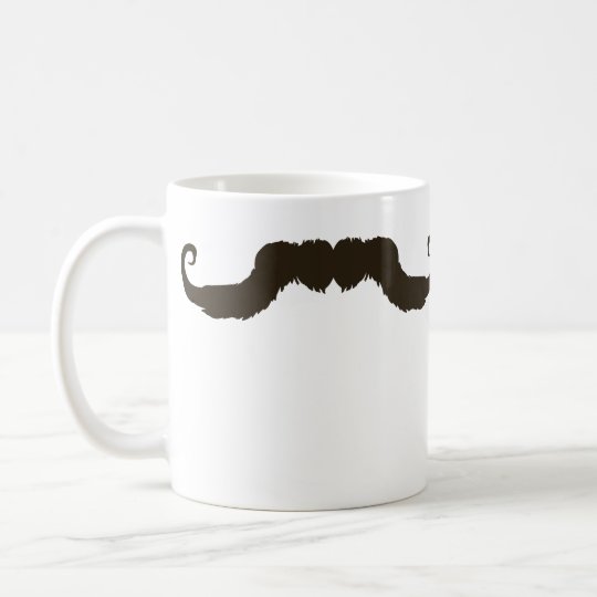 Männlicher gekräuselter Schnurrbart Kaffeetasse