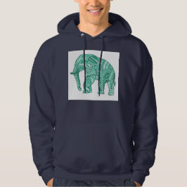 Männlicher Gemusterter Elefant Hoodie