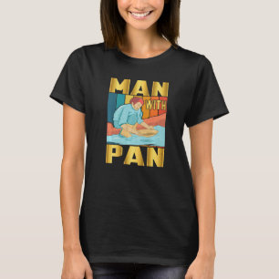 Männlicher Gold Panning Mann mit Pan-Gold-Prospekt T-Shirt