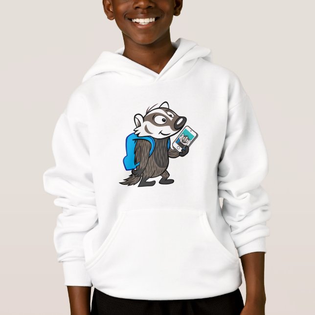 Männlicher Känguru-Dachs Selfie Ricky Waschbär-| Hoodie (Vorderseite)