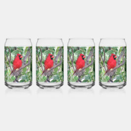 Männlicher Kardinal kann Glass — Backyard Bird-Ser Dosenglas