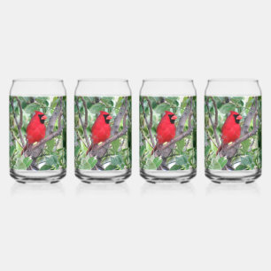 Männlicher Kardinal kann Glass — Backyard Bird-Ser Dosenglas