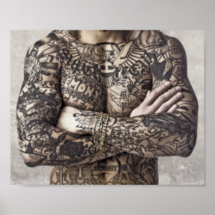 Männlicher Körper Tattoo Fotografie Poster
