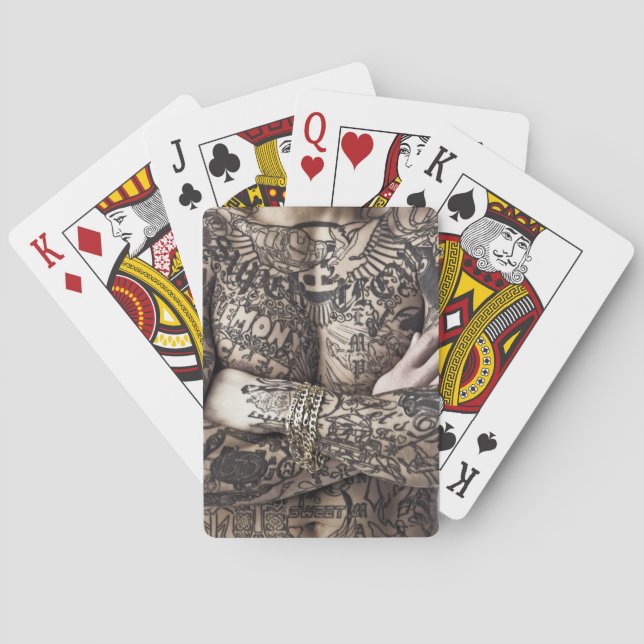 Männlicher Körper Tattoo Fotografie Spielkarten (Rückseite)