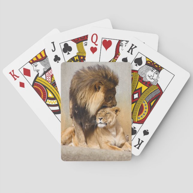 Männlicher Löwe in der Liebe Spielkarten (Rückseite)