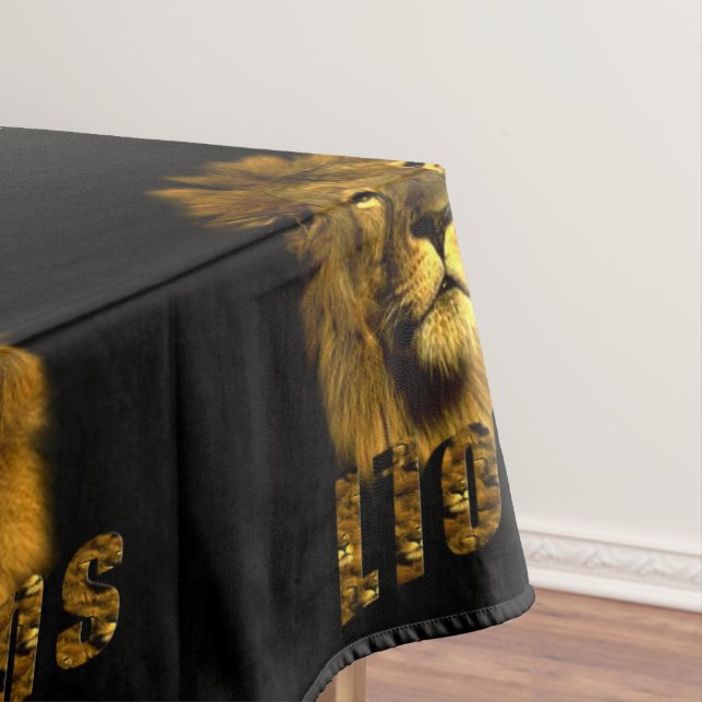 Männlicher Löwe mit Löwennamen, Tischdecke (Beispiel)