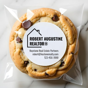 Männlicher Makler-Aufkleber, männlicher Immobilien Runder Aufkleber