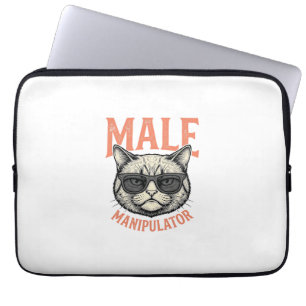 Männlicher Manipulator Lustige Katzen-Sonnenbrille Laptopschutzhülle