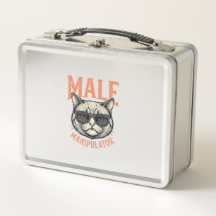 Männlicher Manipulator Lustige Katzen-Sonnenbrille Metall Brotdose