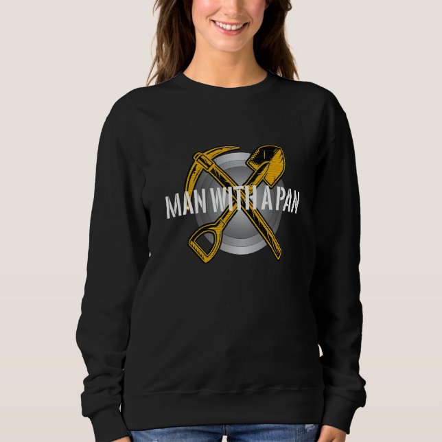Männlicher mit Pan-Gold-Grabungsplanung Sweatshirt (Vorderseite)