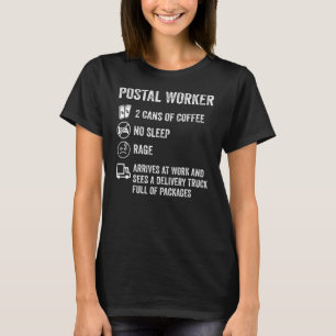 Männlicher Postmitarbeiter 2 Dosen Kaffee Kein Sch T-Shirt
