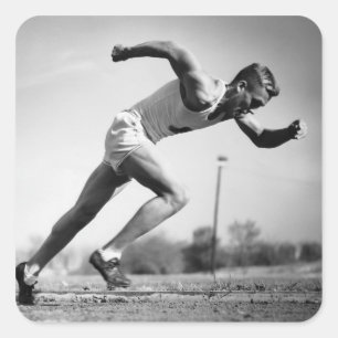 Männlicher Runner Quadratischer Aufkleber