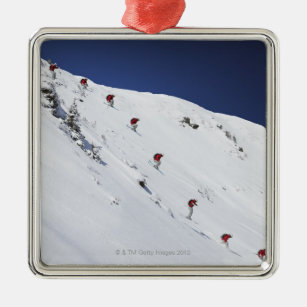 Männlicher Skifahrer Ornament Aus Metall