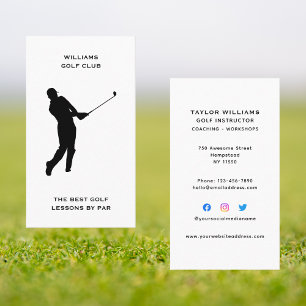 Männlicher Sportcoach Golf-Profi-Trainer Social Me Visitenkarte