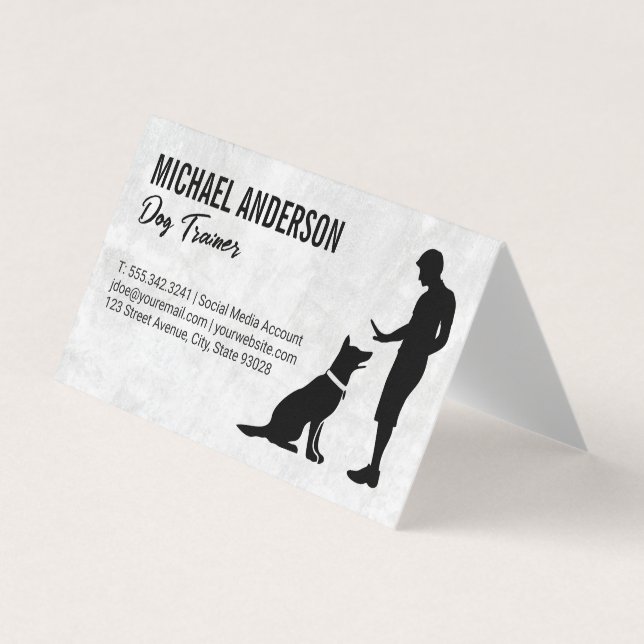 Männlicher Trainingshund Visitenkarten (Vorderseite)