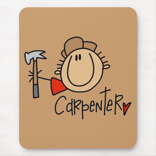 Männlicher Zimmermann Mousepad (Vorne)