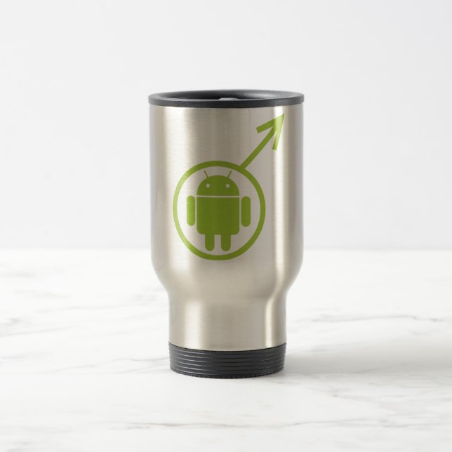 Männliches androides (Zeichen/Symbol) Bugdroid Reisebecher (Mittel)