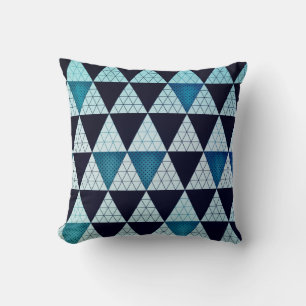 Männliches blaues Schwarz-geometrisches Kissen
