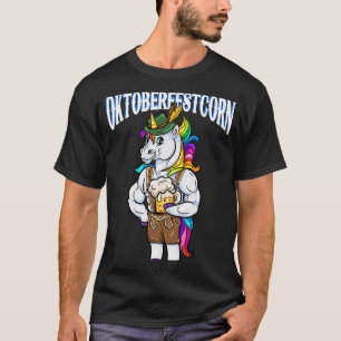 Männliches Einhorn in Lederhose Beer Zelt Beer Ga T-Shirt