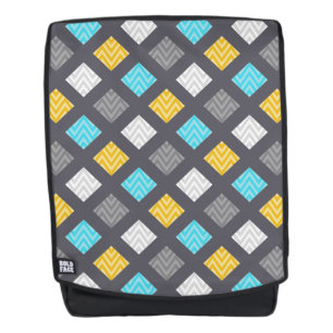 Männliches graues blaues gelbes geometrisches rucksack