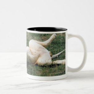 Männliches Löwe-Ausdehnen Zweifarbige Tasse