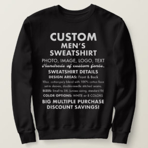 Männliches Personalisiertes Schwarzes Sweatshirt