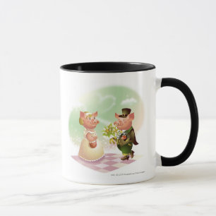 Männliches Schwein gibt einem weiblichen Schwein Tasse