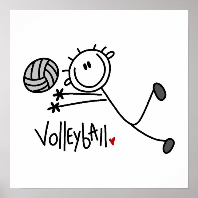 Männliches Strichmännchen Volleyball Poster (Vorne)