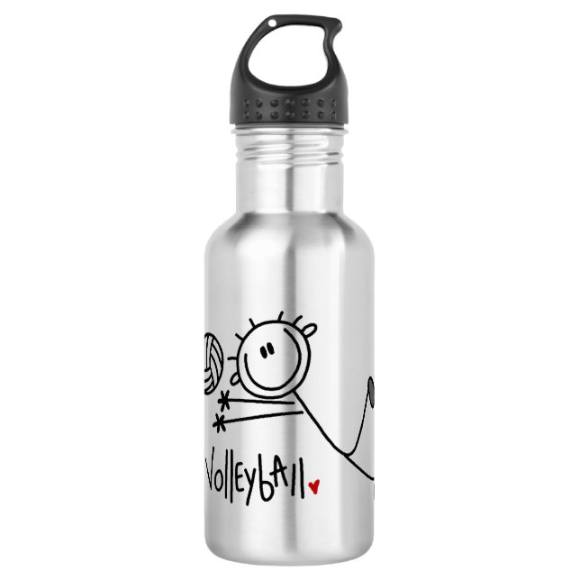 Männliches Strichmännchen Volleyball Trinkflasche (Vorderseite)