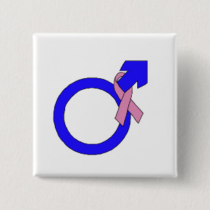 Männliches Symbol des Brustkrebs-Stützknopfes Button
