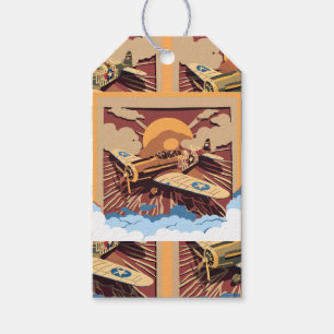 Männliches Vintage-Kriegsflugzeug  Geschenkanhänger