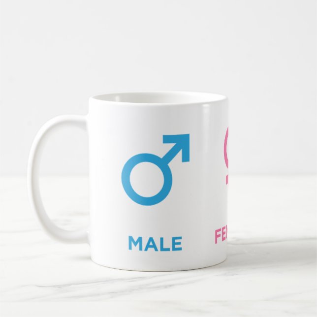 Männliches Weibliches Coder-Symbol Lustiges Progra Kaffeetasse (Links)