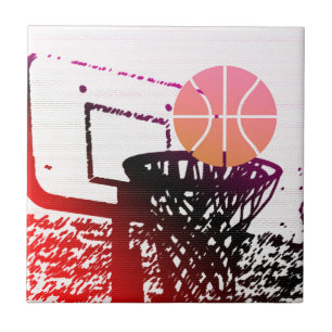 Mannschaftssport-Ball-Basketball-Netz-Zug-Spiel Fliese