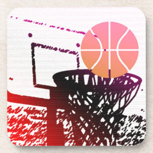 Mannschaftssport-Ball-Basketball-Netz-Zug-Spiel Untersetzer