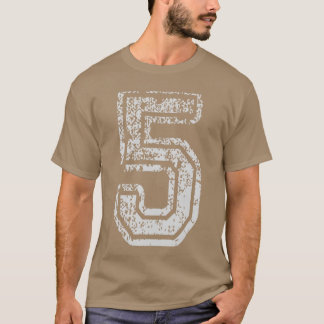 Mannschaftstrikots Uniform Nummer 5 Fünf Schul Spo T-Shirt