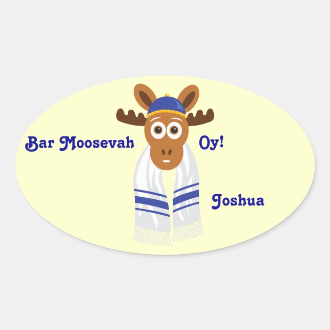 Manny die Elche Head_Bar Moosevah Oy! Ovaler Aufkleber (Vorderseite)