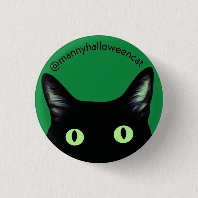 Manny Halloween-Katzen-Button Button (Vorderseite)