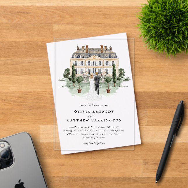 Manoir de campagne élégant | Faire-part de mariage (Insitu (Carte d'invitation))