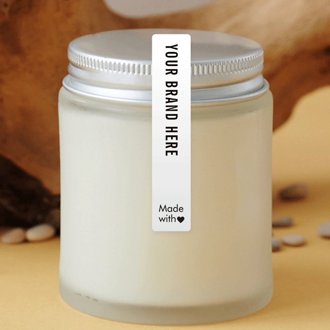 Manomètre de logo minimal Étiquette imperméable (Modern Minimalist Tamper Proof Skinny Waterproof Labels in black and white (edit to any color))