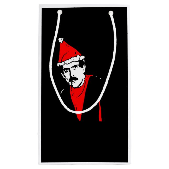 Manos bringt kleine Vorlagengeschenk-Tasche zurück Kleine Geschenktüte (Rückseite)