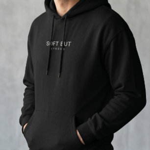 manque de capuche Pullover à typographie blanche