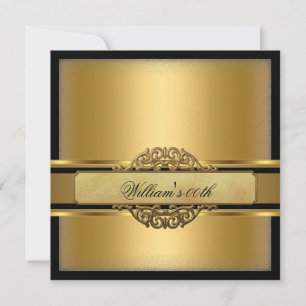 Mans Black Gold Geburtstagsparty Einladung