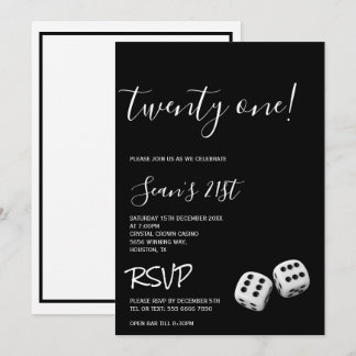 Man's Casino 21. Geburtstag Party Einladung