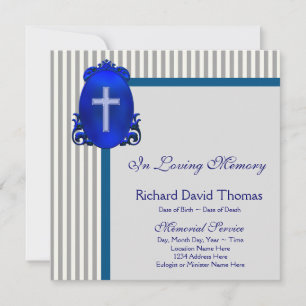 Mans Navy Blue Gray in Love Memory Memorial Ankündigung