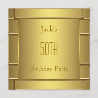 Mans Pure Gold Mans 50. Geburtstagsparty Einladung