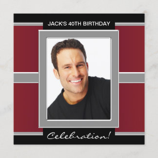 Mans Red and Black Birthday Party Einladung