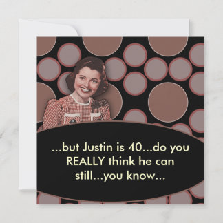 Mans Retro 40. Geburtstags-Party Einladung