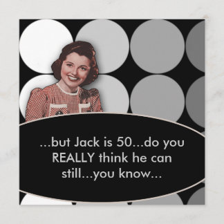 Mans Retro 50. Geburtstag Einladung